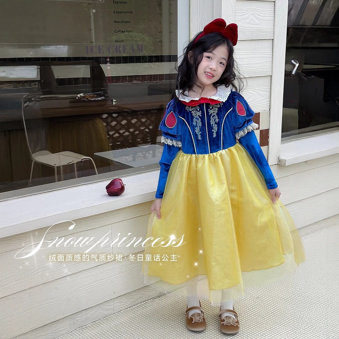 【童话公主】蓝小爸童装女童公主裙冬季新款洋气宝宝重工连衣裙