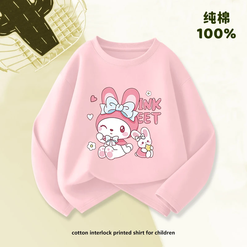 女童透气纯棉长袖中大童a类春秋款打底衫简约新款儿童上衣爆款潮