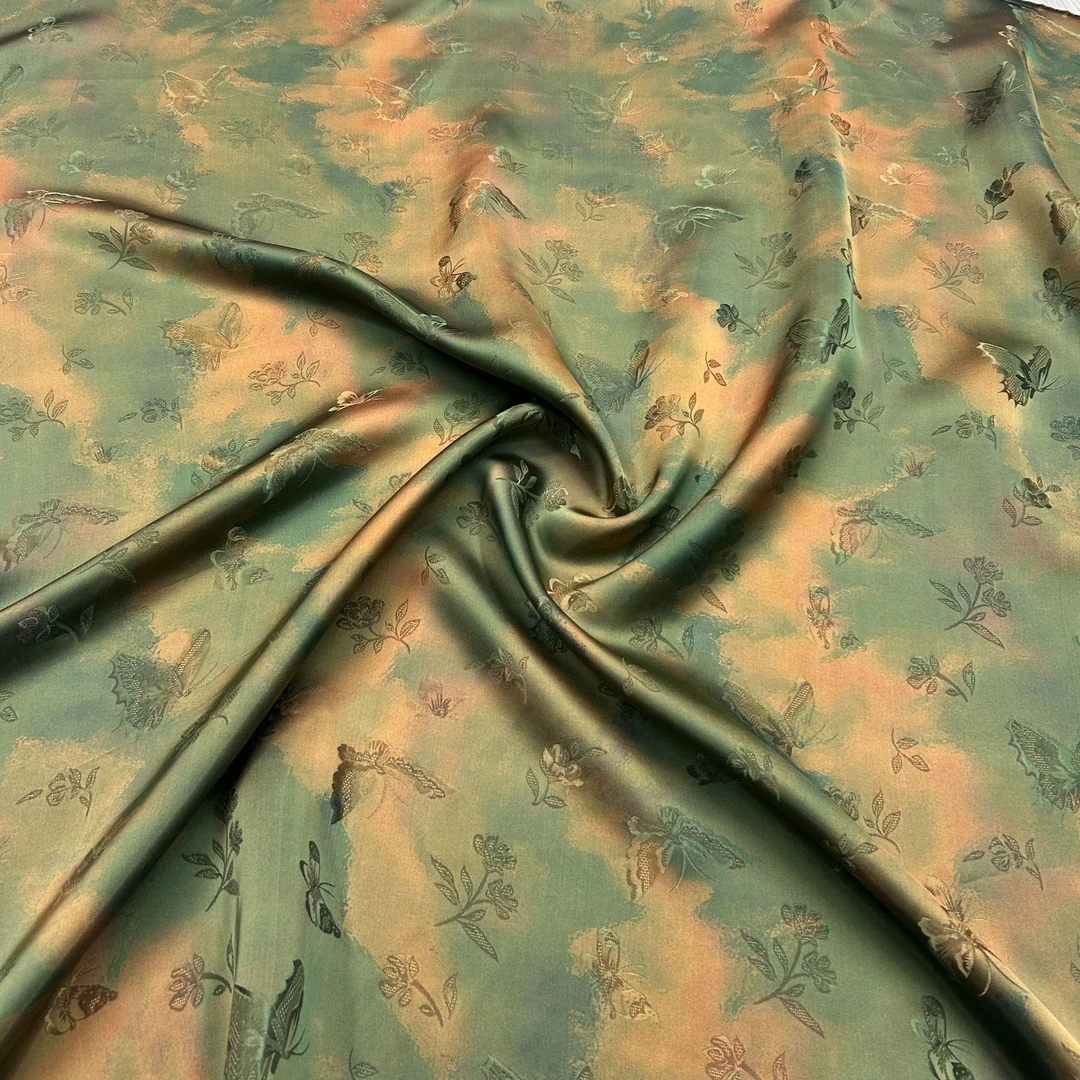 海浪纹  香云纱提花重锻 厚度50姆米 门幅140cm