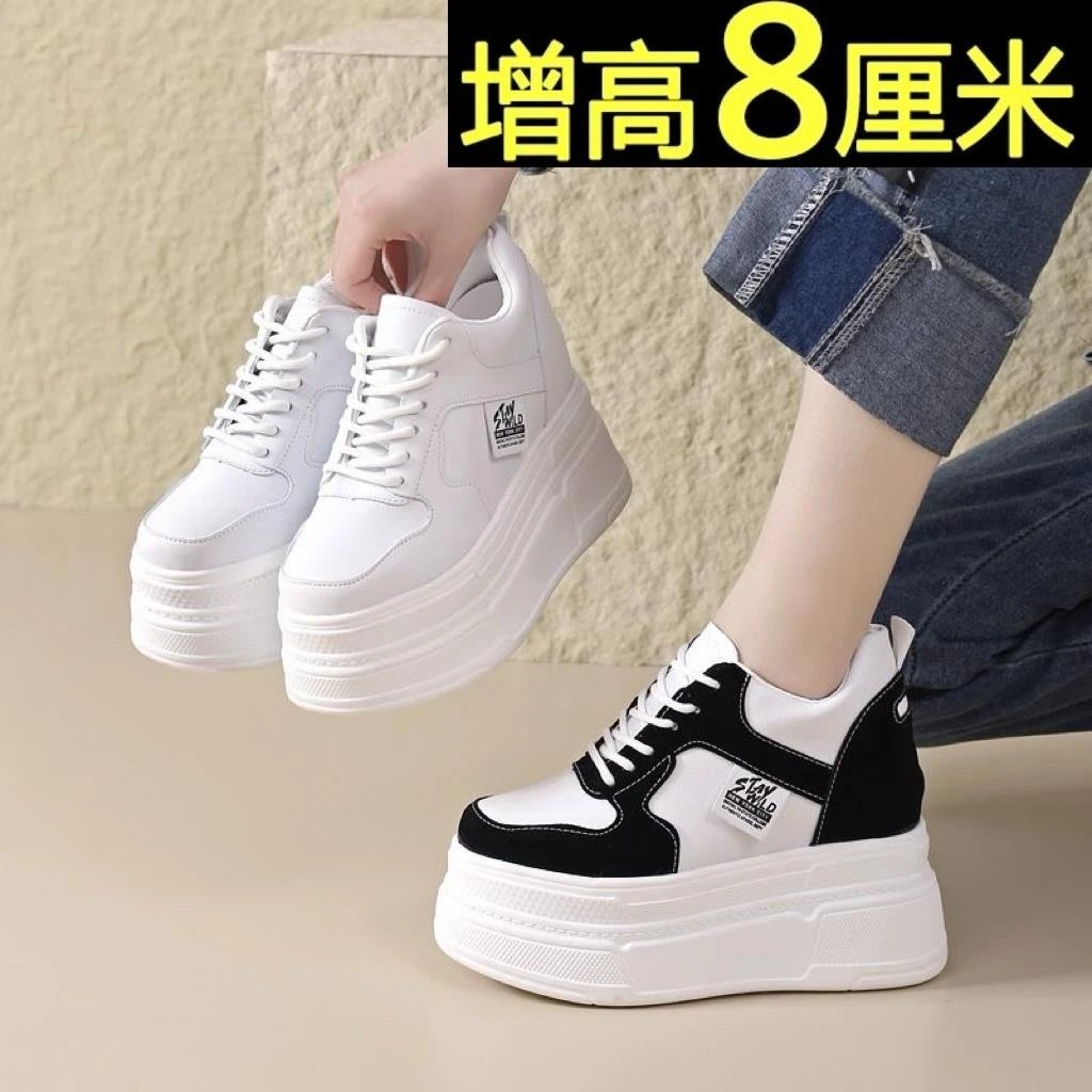 【香港轻奢Sakurano&樱央】时尚超高跟2025秋冬加绒小白鞋女鞋松