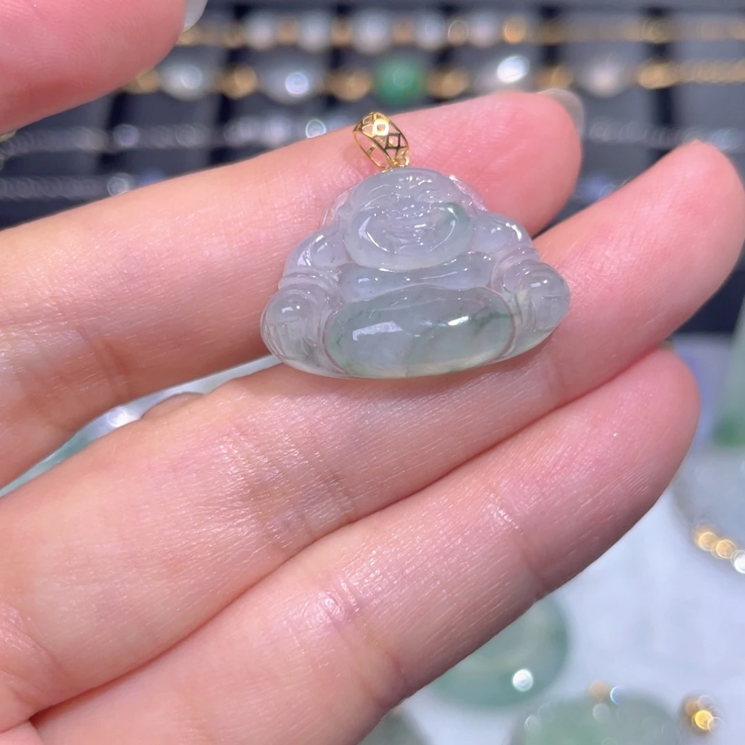 颈饰18K金镶嵌翡翠翡翠