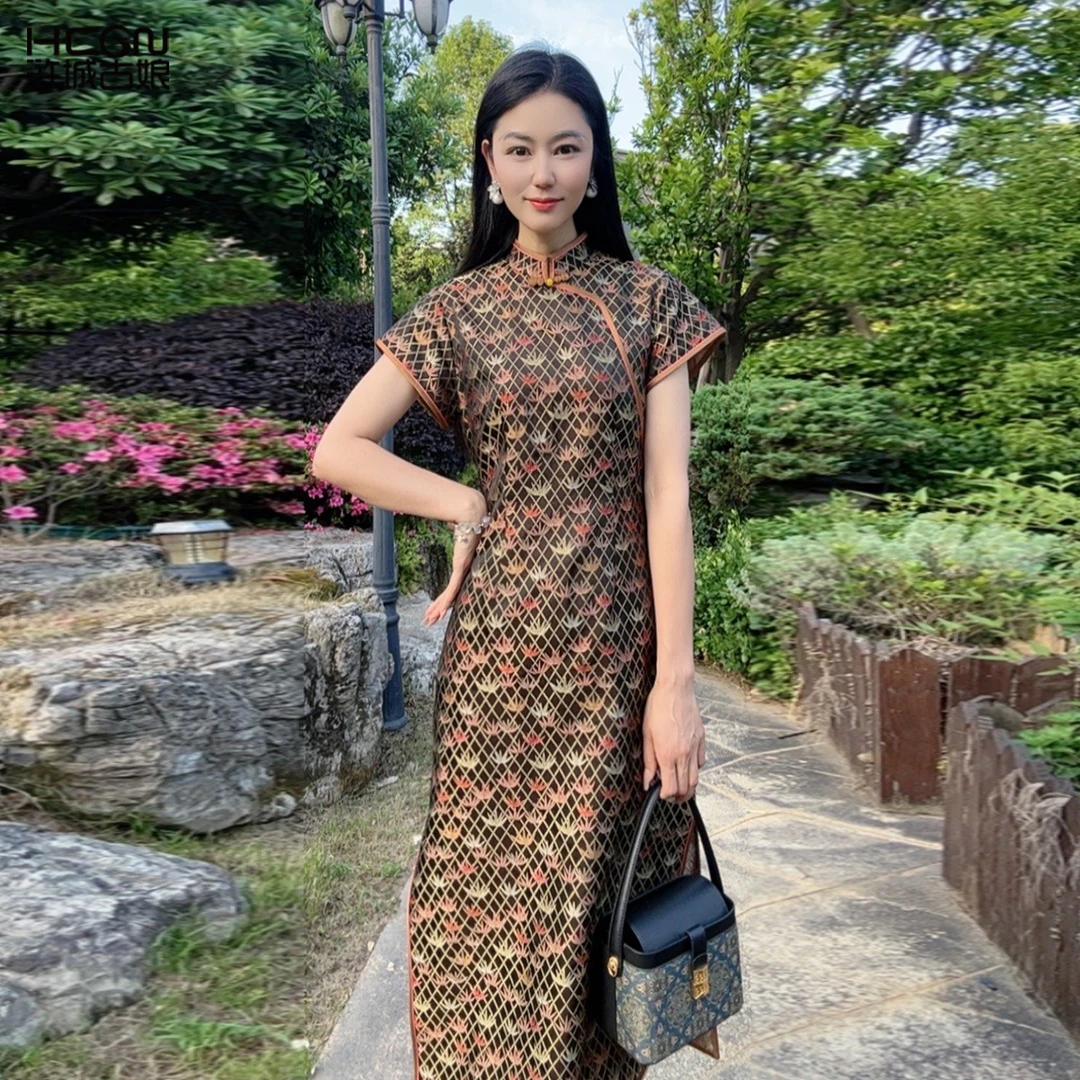 浒城古娘中式国风连衣裙女夏2025新款气质修身大气长裙WH0500466