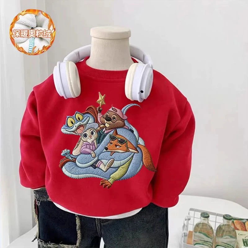 新款元旦国风中式童装中小学生运动疯狂动物城合唱演出服冬季卫衣