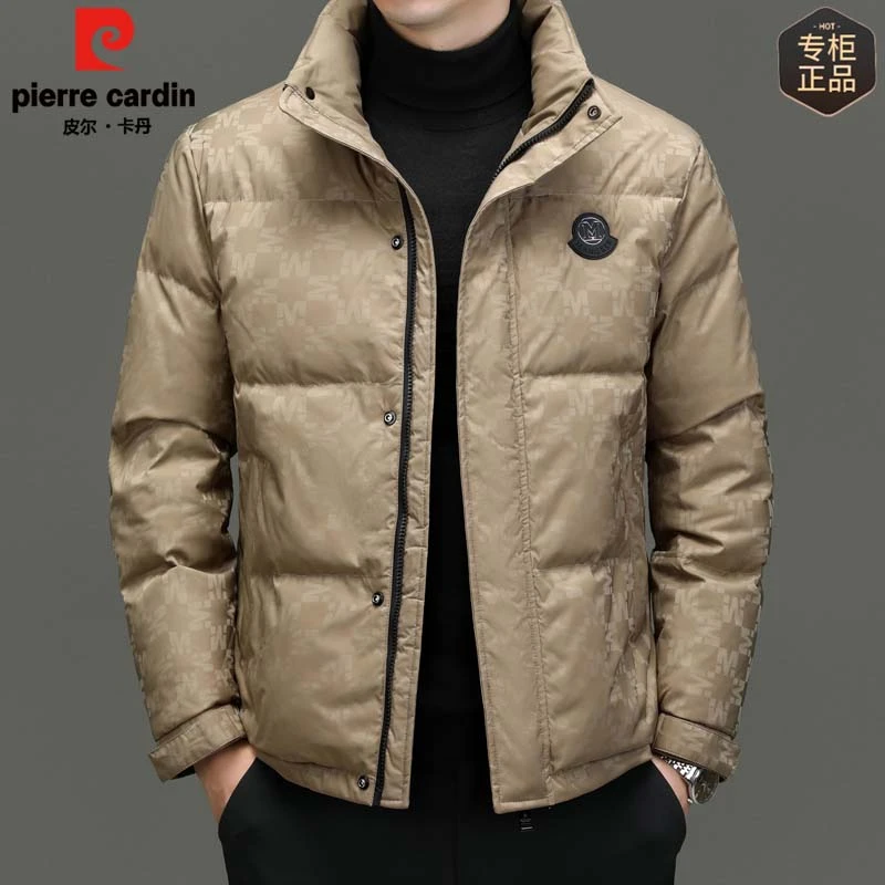 皮尔卡丹男士羽绒服2024冬季新款加厚保暖轻奢冬装短款白鸭绒外套