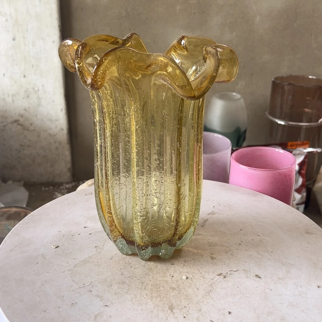 弘扬琉璃花器微瑕高度25