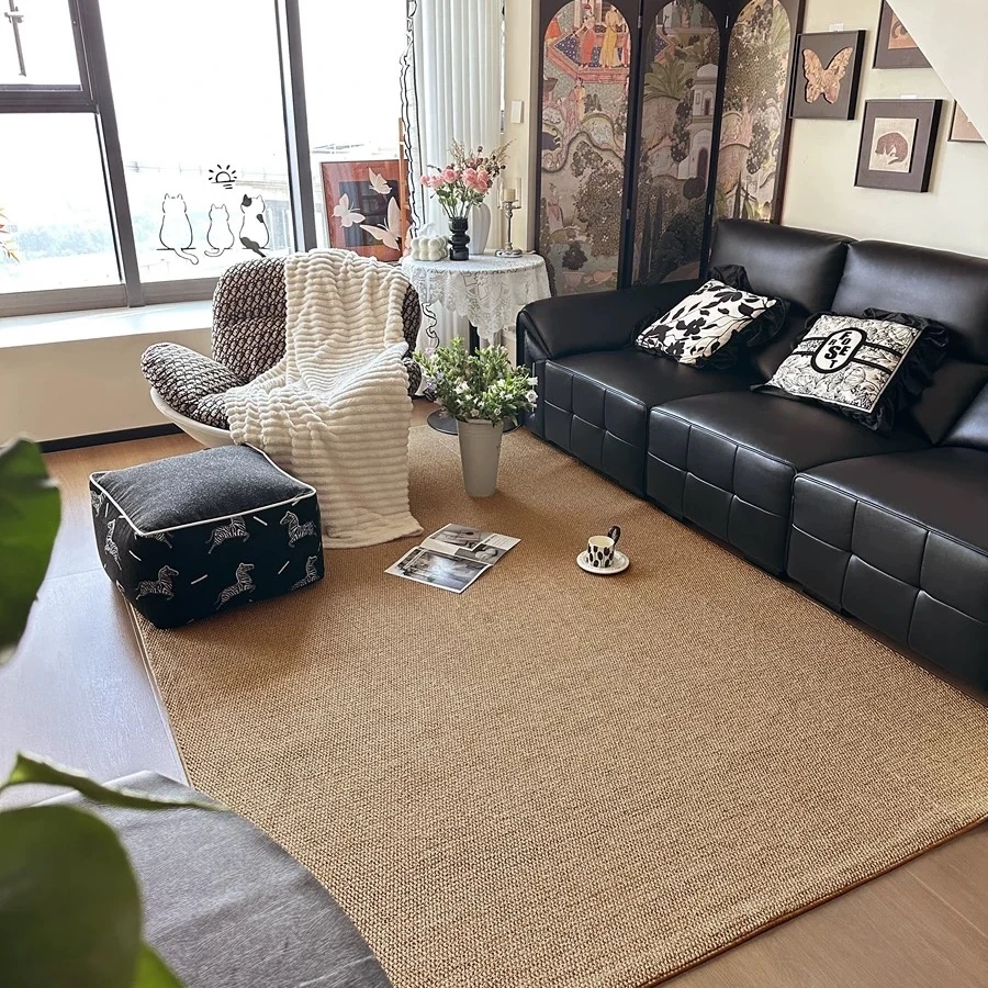 【日式 仿剑麻】客厅地毯茶几毯卧室防猫抓高级感亚麻编织可机洗