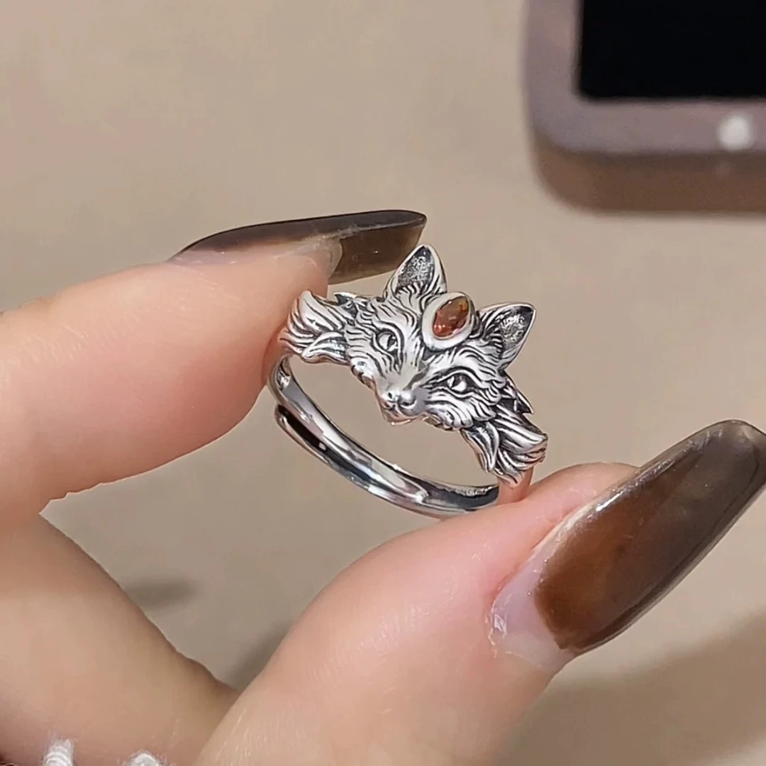 铜合金戒指 灵狐戒指国风民族风开口指环气质百搭气质高级感饰品