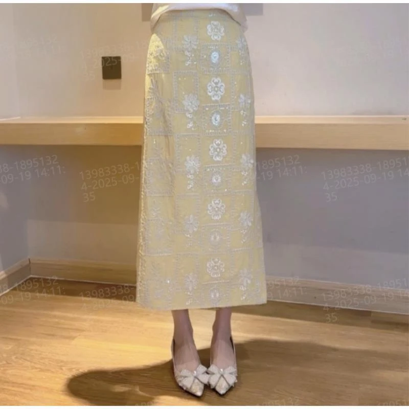 Si【富丽裙】国风显瘦高腰百搭半裙贵气殴若风春季中长款半身裙