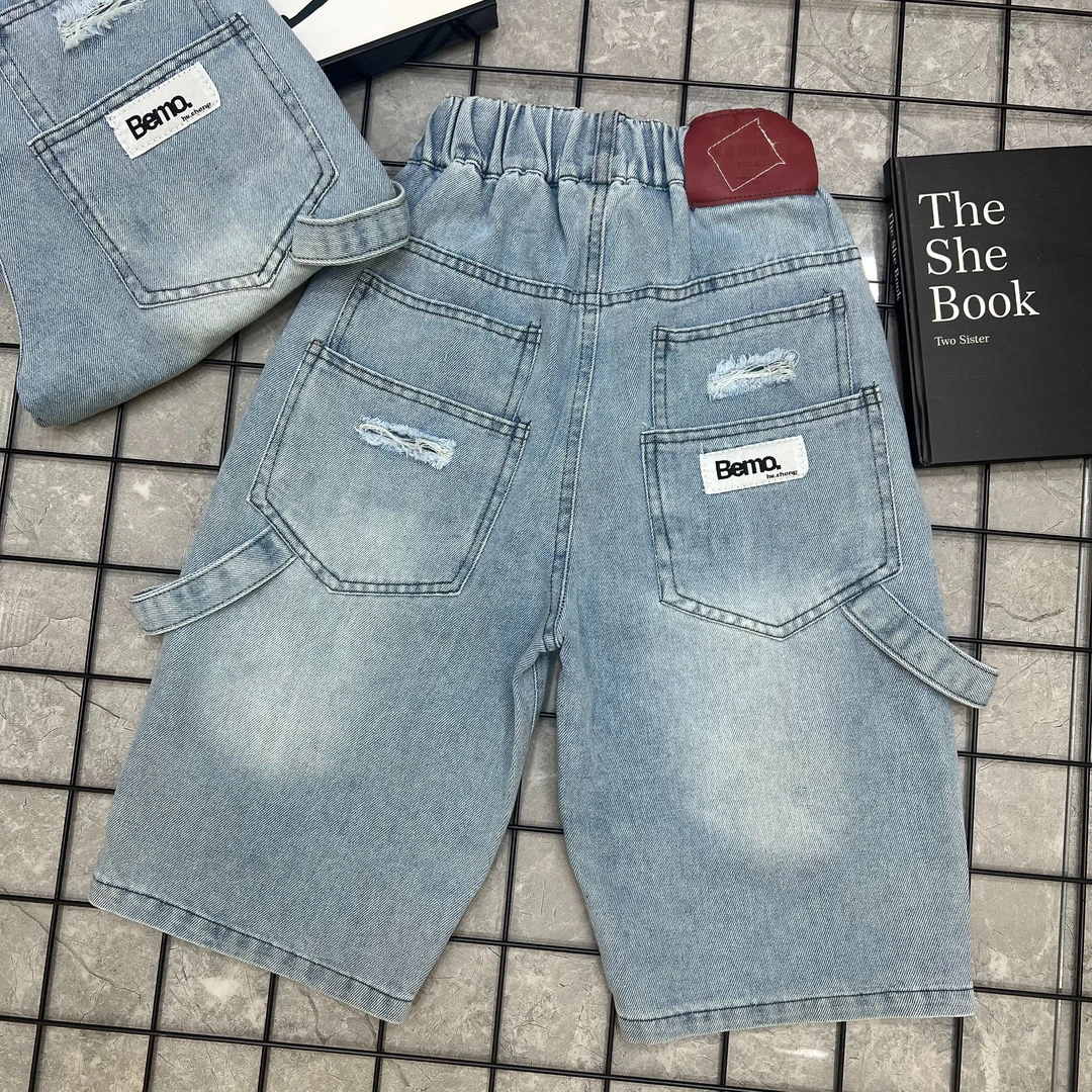 版型超赞~2025男童夏季新款时髦薄款休闲韩版牛仔短裤8956