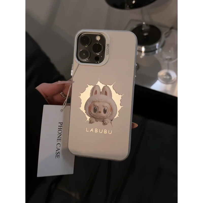 破损墙壁小可爱适用苹果16pro创意iPhone15手机壳磨砂彩银华为p60