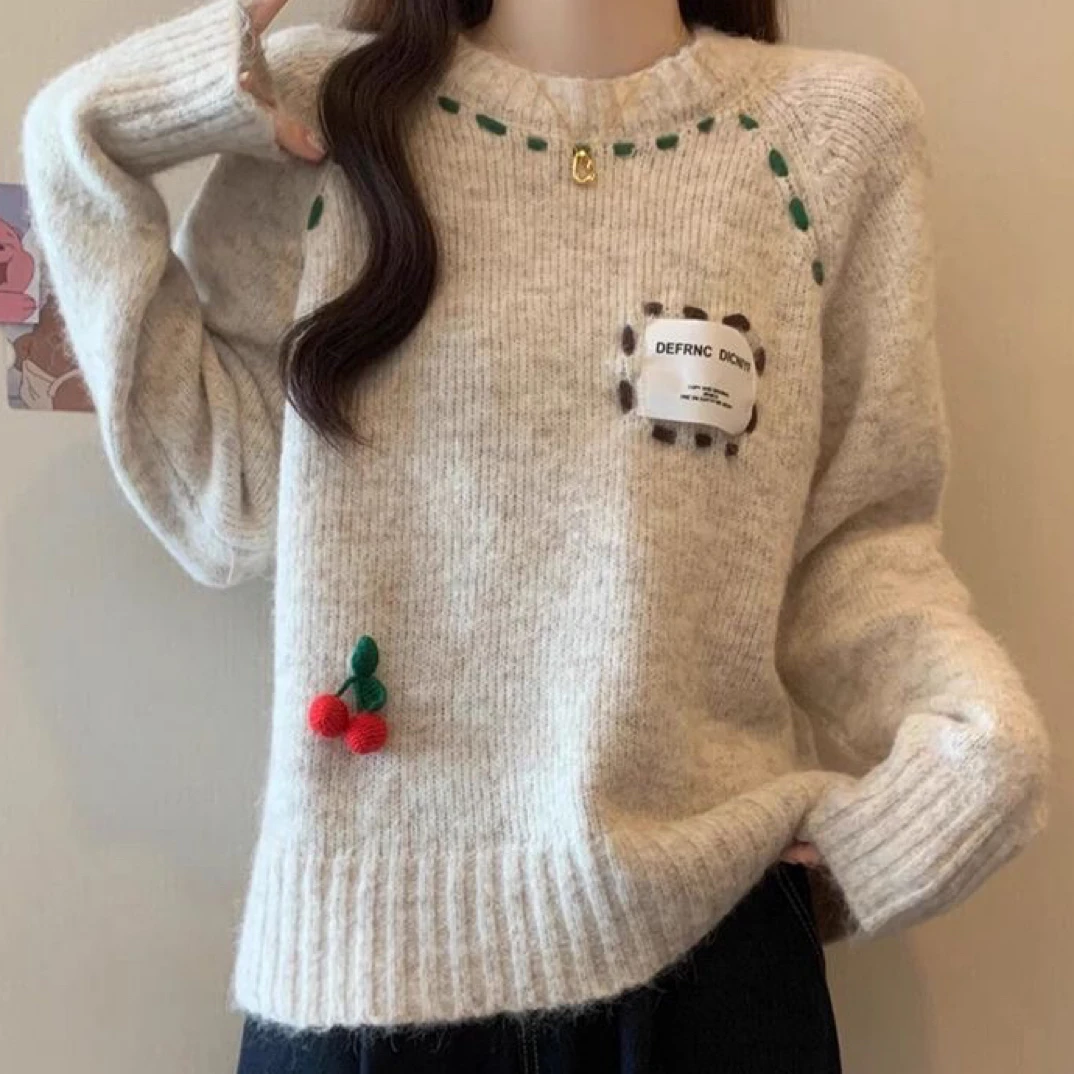 女秋冬单穿毛衣2025高级感套头内搭大码胖mm宽松显瘦加厚衫上衣