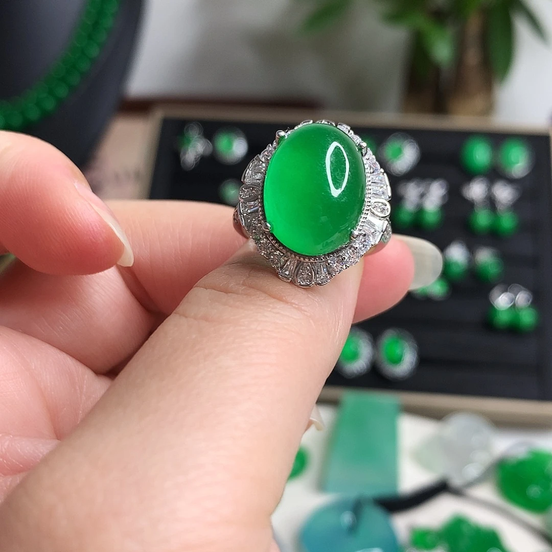 小***食翡翠银S925镶嵌手饰优化737