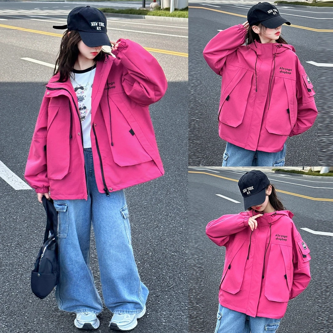 女童冲锋衣秋季2025新款女孩秋装巨好看防风户外服儿童多巴胺外套