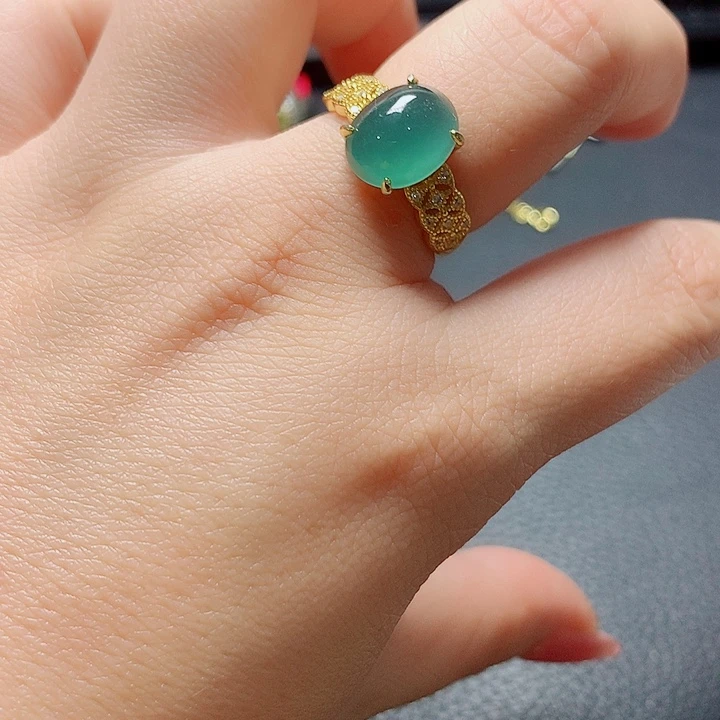 银S925镶嵌戒指翡翠