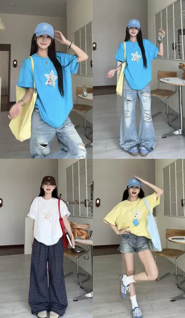 蕾丝重工短袖T恤女2025夏季新款辣妹风韩系宽松设计感小众上衣潮