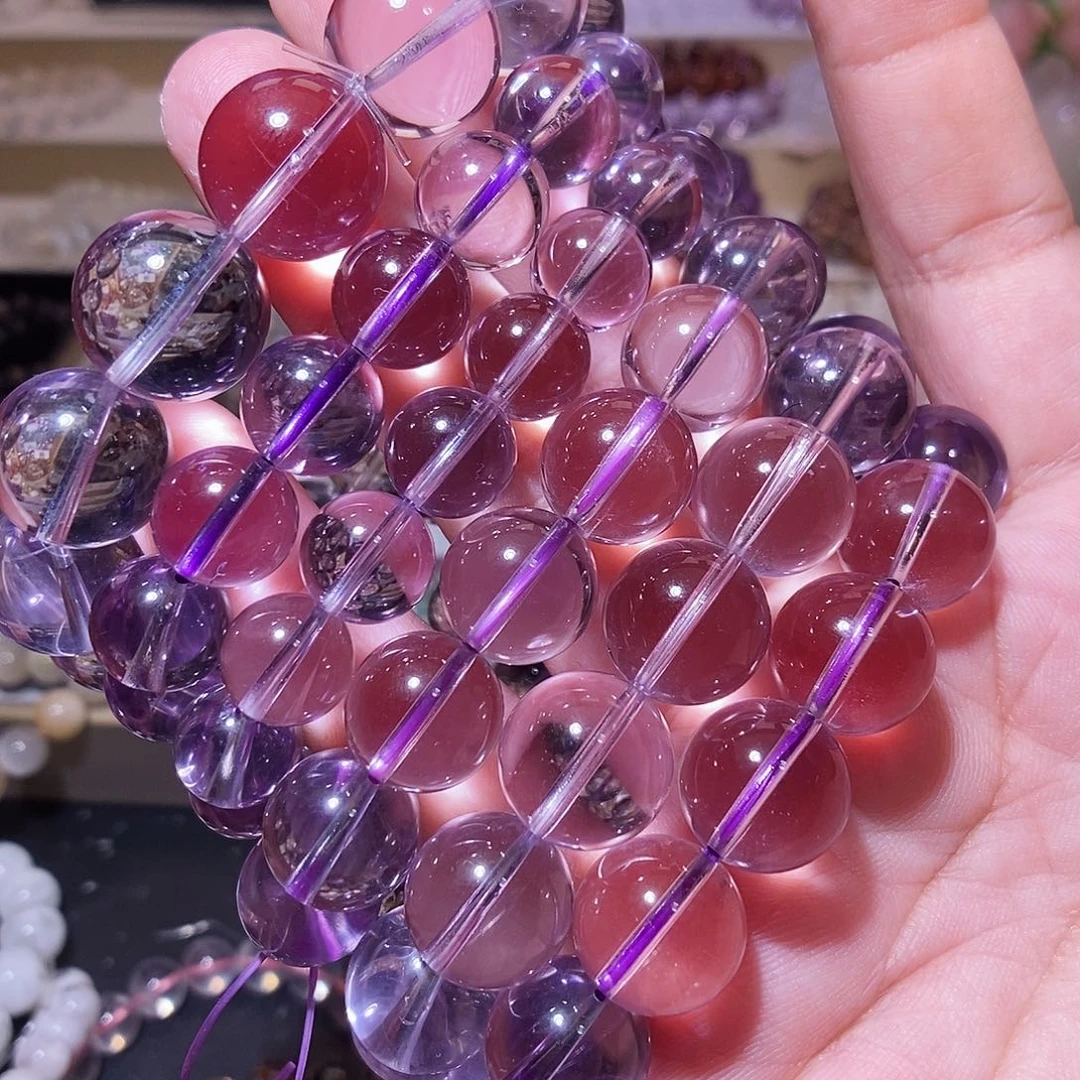 未镶嵌水晶手链玻紫11-19mm/克16元