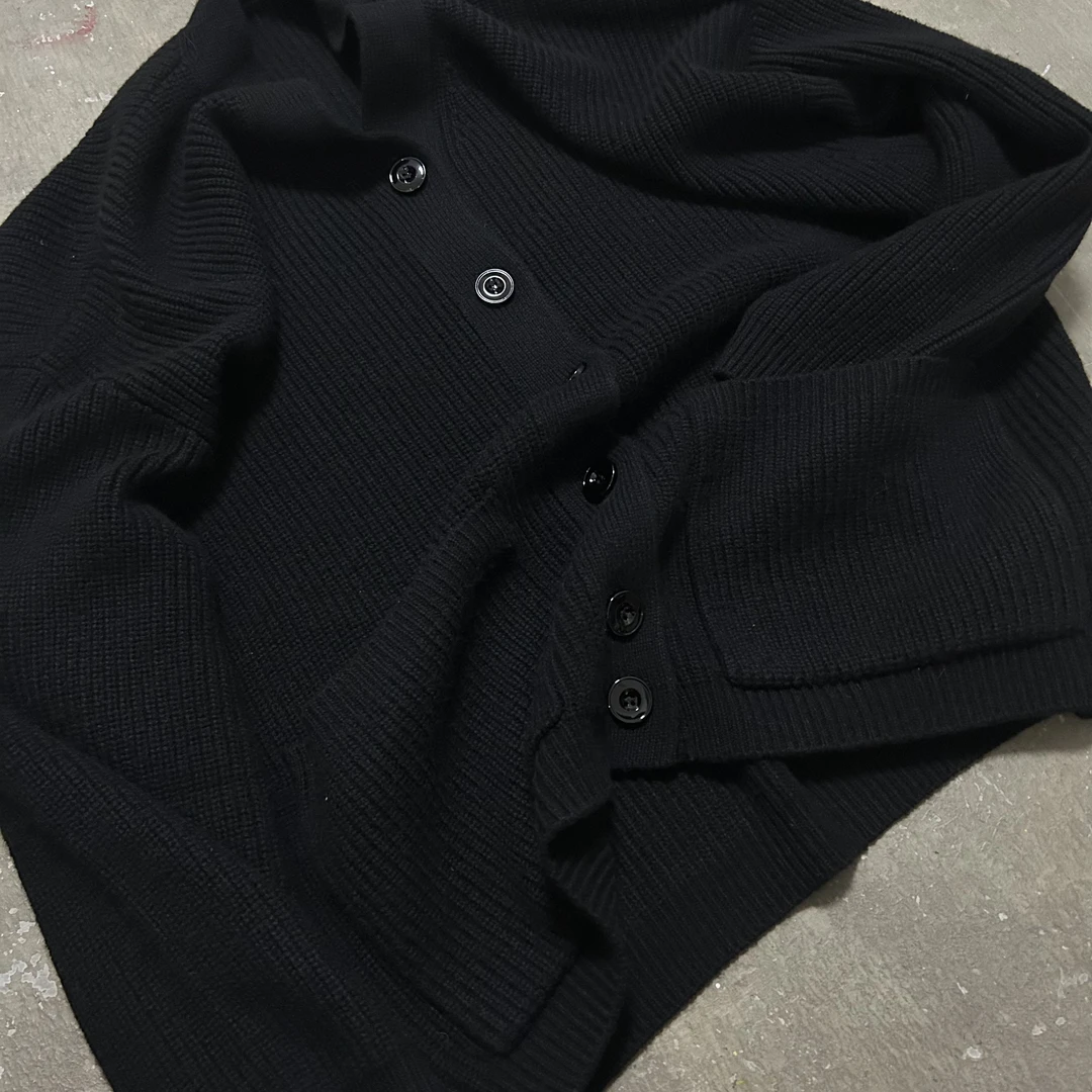 LIFEGOESON 25AW - BoxyFit Chunky Knit 粗针 Sweater 黑色毛衣
