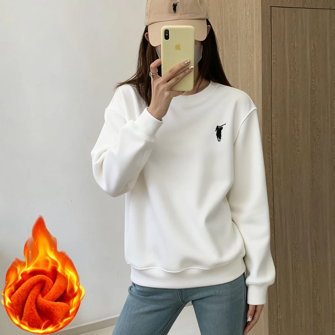 逐世保罗刺绣-卫衣冬季刺绣圆领长袖套头款卫衣上衣潮流情侣百搭