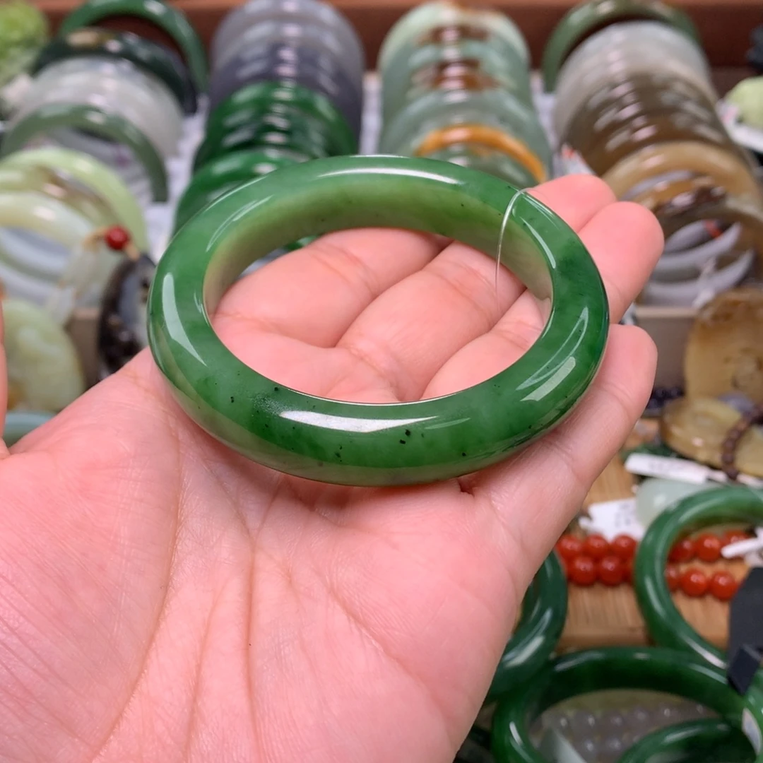 和田玉（碧玉）未镶嵌手镯54_55口径