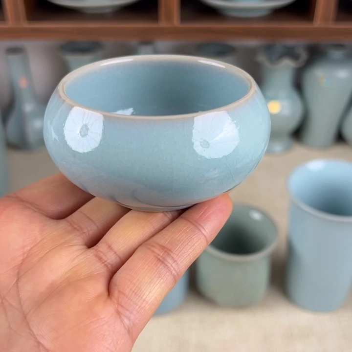 瓷杯子天青釉禅定杯精品