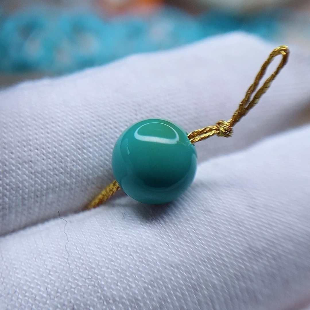 绿松石圆珠未镶嵌二*子