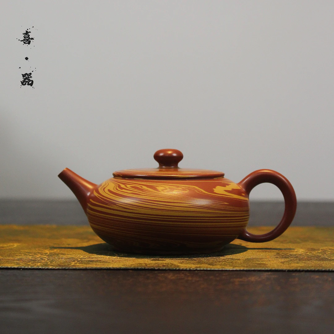 喜器 章泽伟-绞泥广源壶 约120cc 全手工潮州手拉壶  茶具泡茶壶