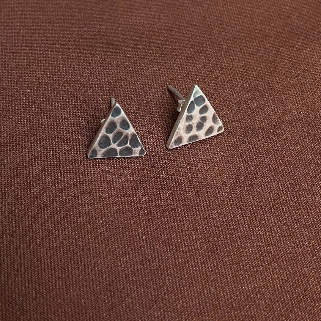 925银耳饰 【泰云匠】泰国手工925银奶酪耳钉