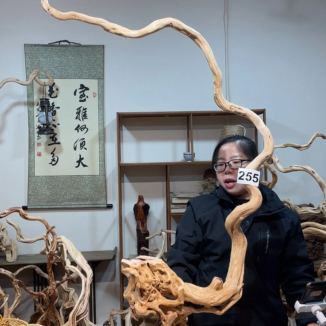 香杉木华****昭杜鹃根根艺摆件