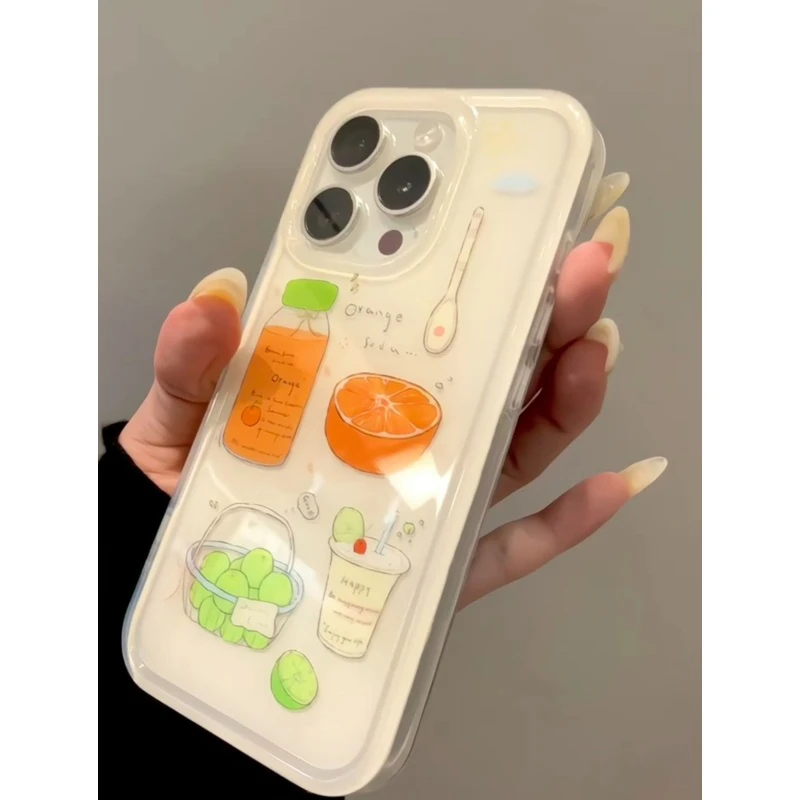 Luckyins夏季饮料适用iPhone1615大孔手机壳华为viv小米15oppo套