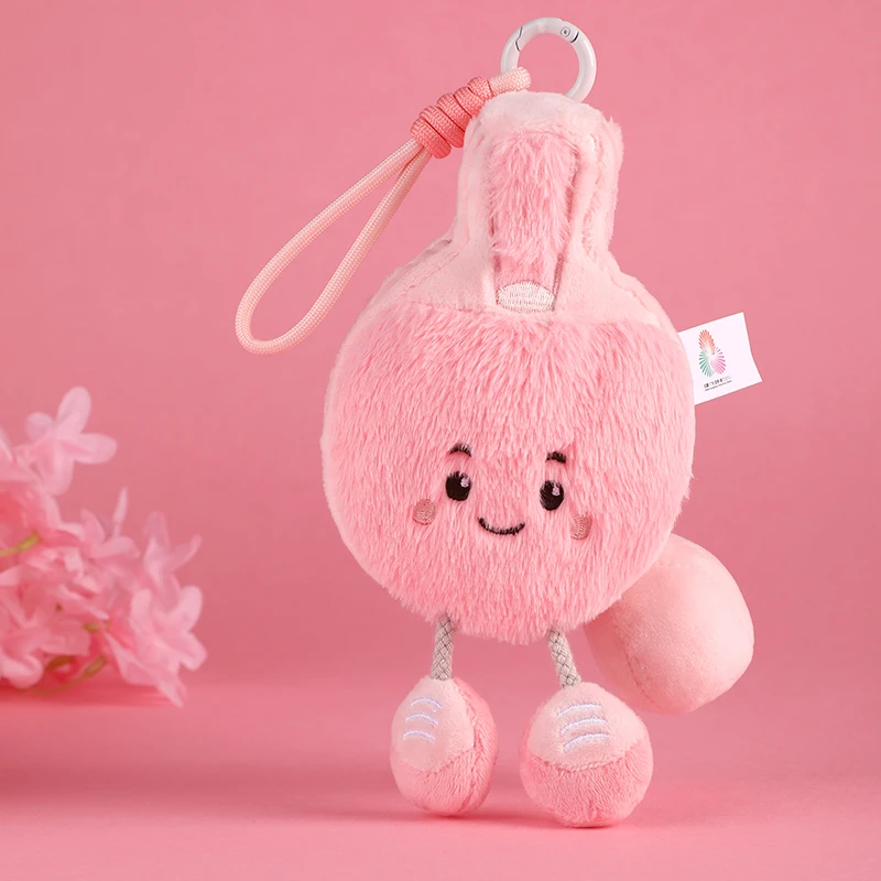 第十五届全运会乒乓周边乒乓球粉色毛绒挂饰玩趣包挂抽拉毛绒