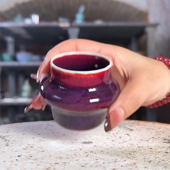 瓷片钧瓷小摆件杯子62