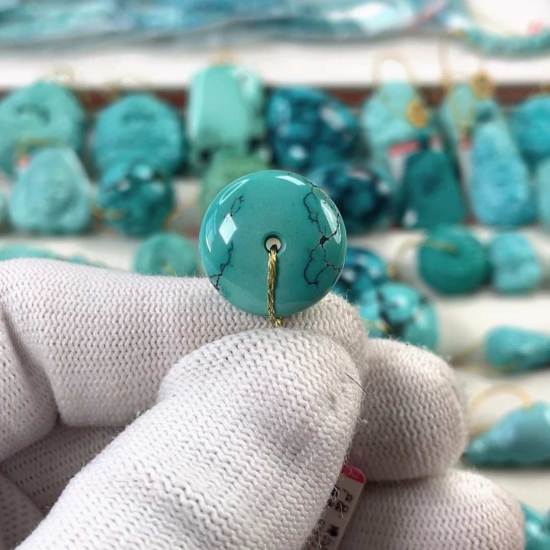 绿松石未镶嵌车挂直径17.7