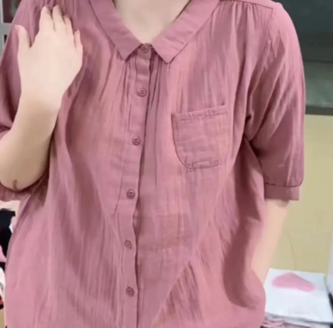 2025百搭时尚衬衫洋气春季新款显瘦遮肉夏季休闲复古气质900