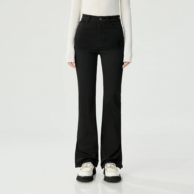 哥弟中时尚丹宁风修身显瘦长裤女1100420