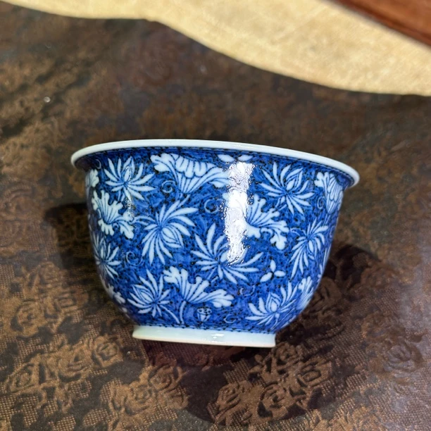 且斋月下莲池荷塘月色杯全手工陶瓷主人杯