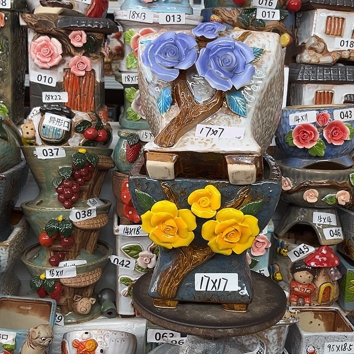 紫砂花盆粗陶材质多肉花盆