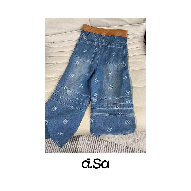 理性消费 NO退NO换 【满印设计直筒牛仔裤】