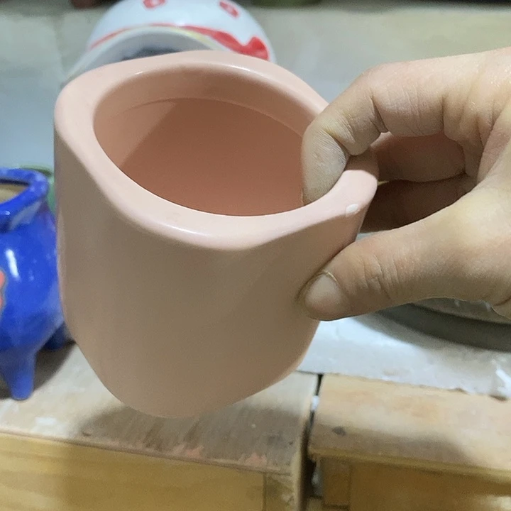 陶瓷花盆有孔 瑕疵介意勿拍