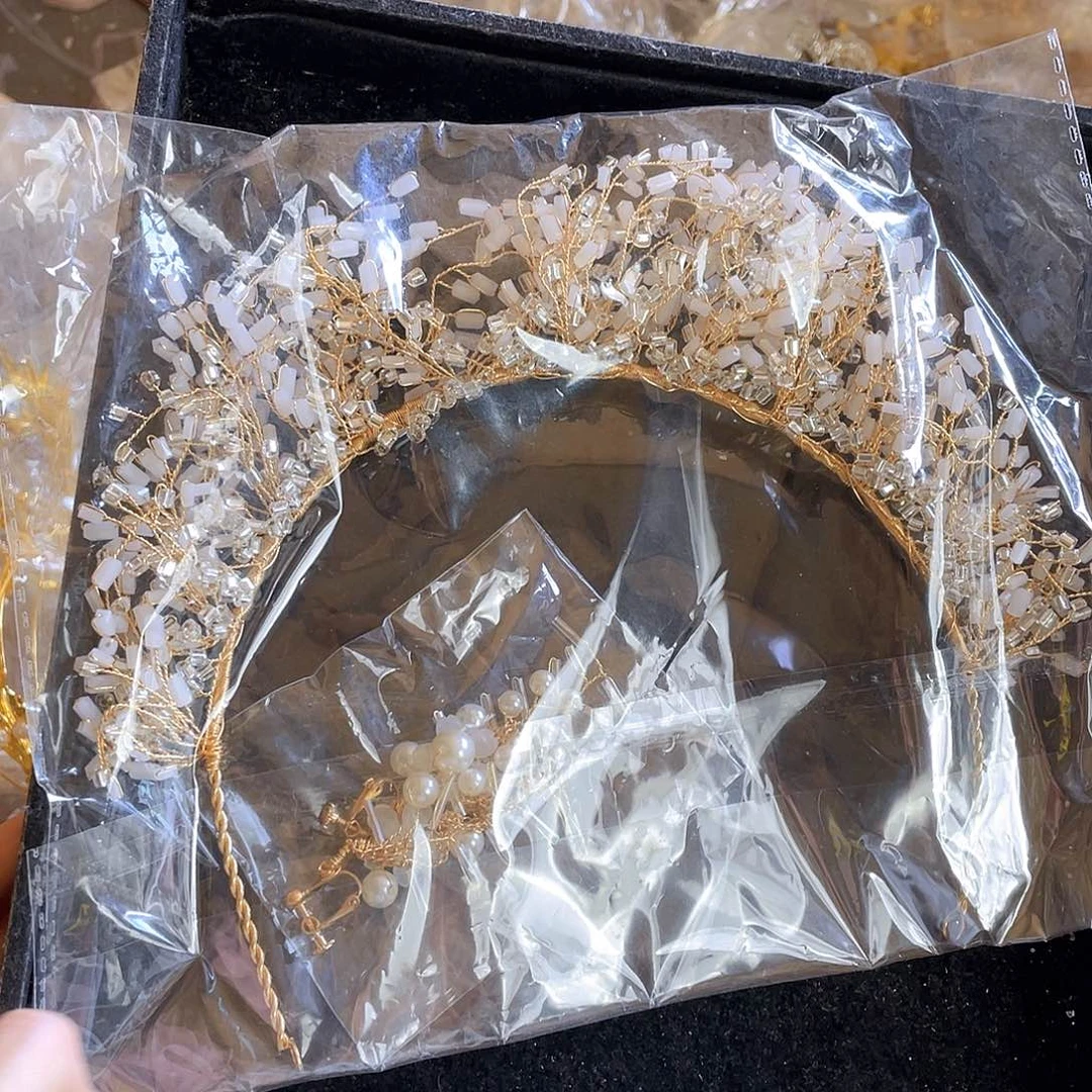 混合材质新娘头饰不售后不退换默认瑕疵