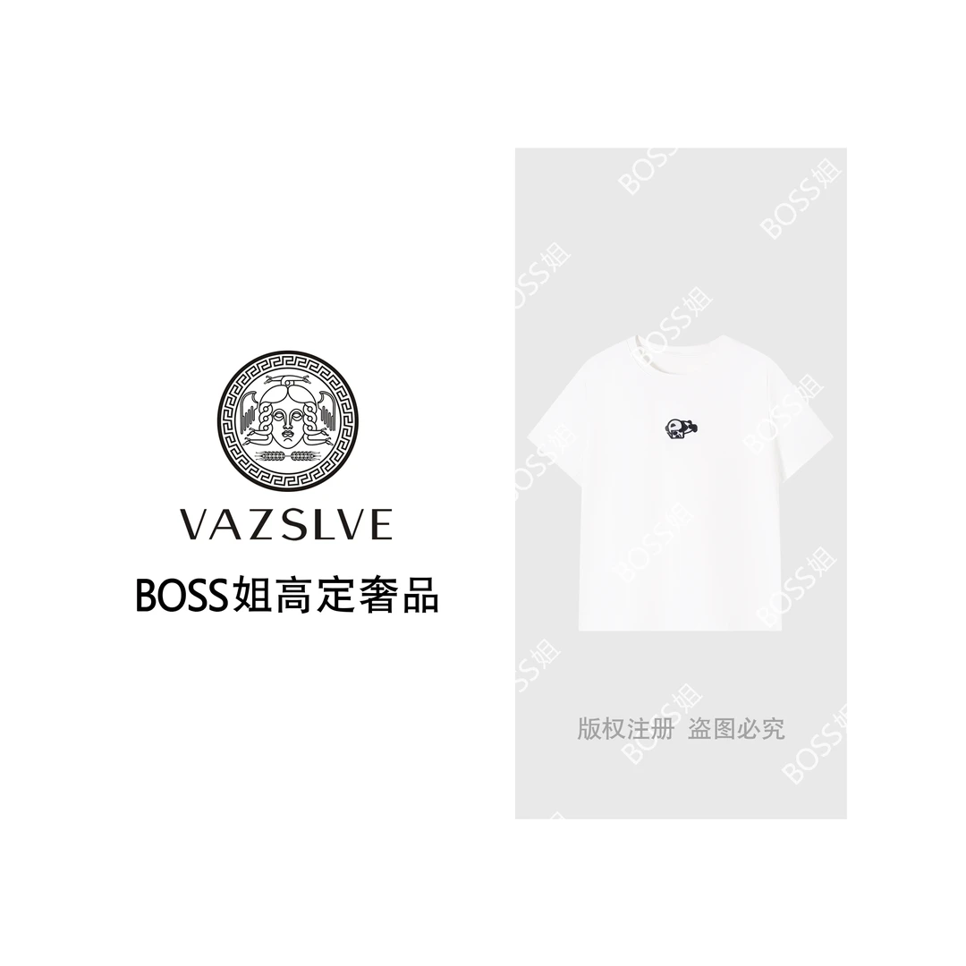 VAZSLVE/原创设计 刺绣卡通圆领气质显瘦短袖T恤 HRBXT1690-1