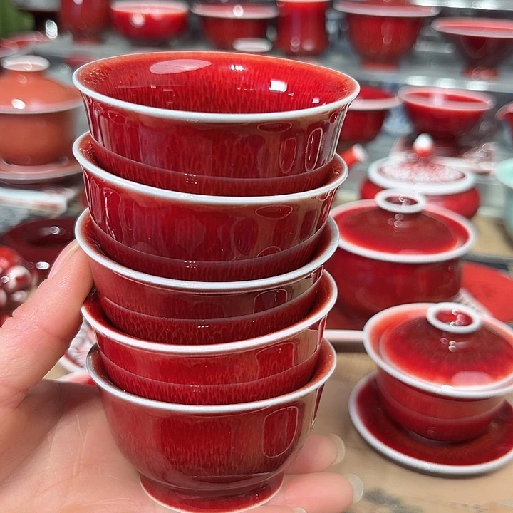 景德镇陶瓷红马坊客杯