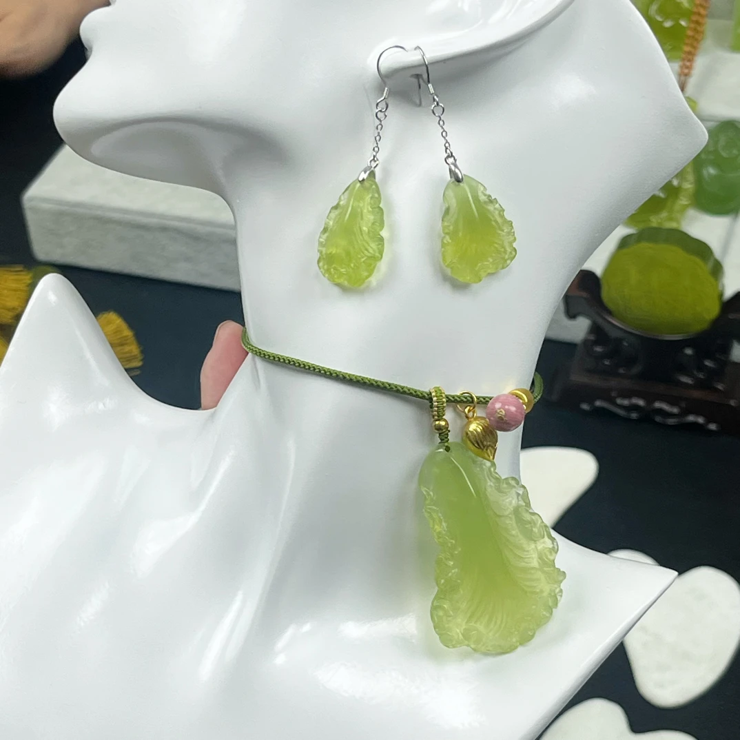 天然岫玉生菜套装