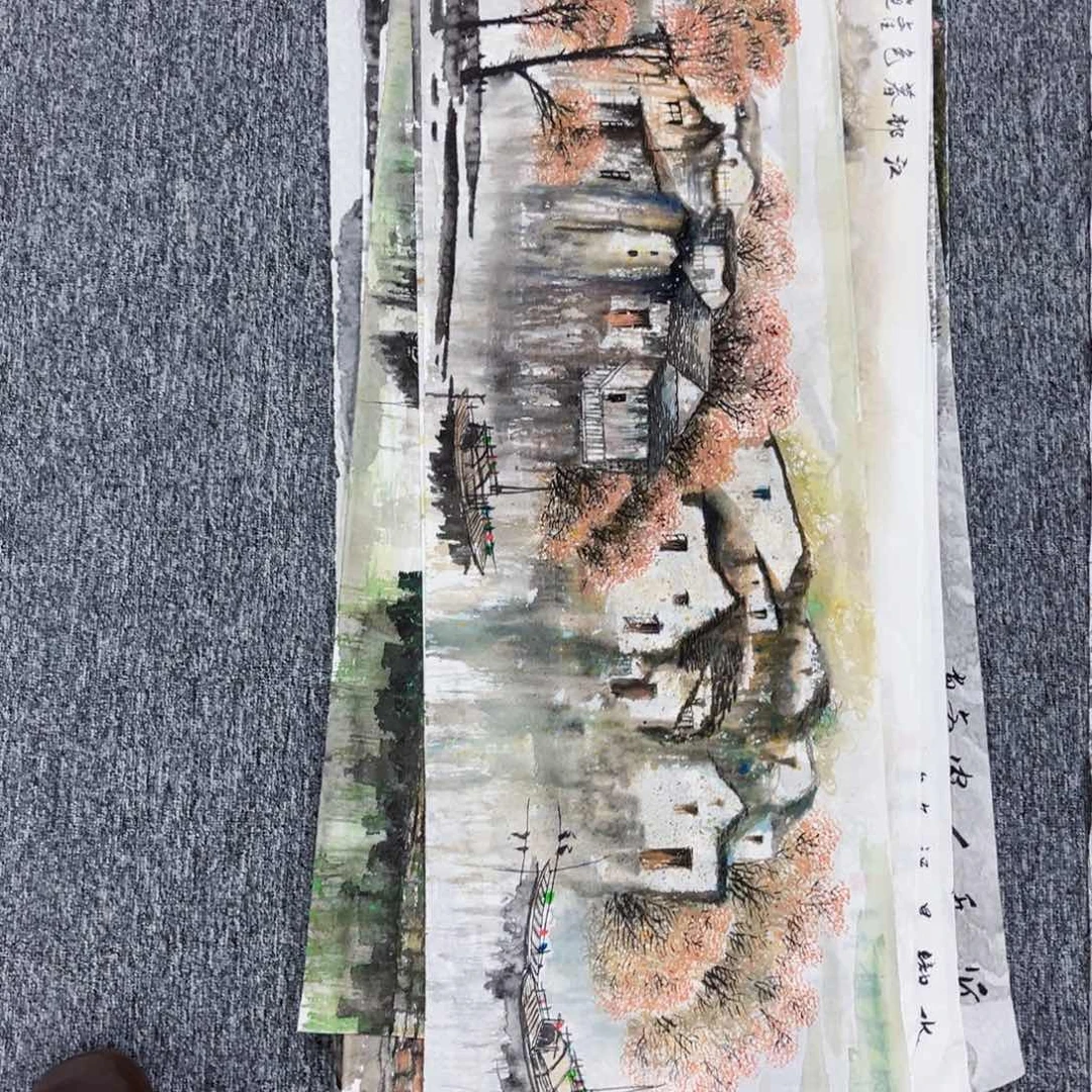 国画水**青绘画文生老师作品138.35