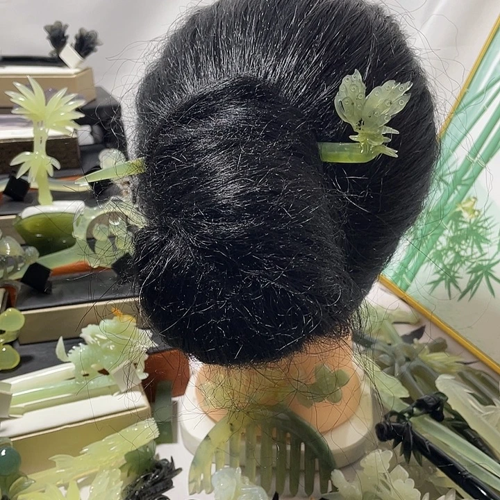 蛇纹石玉合金发饰