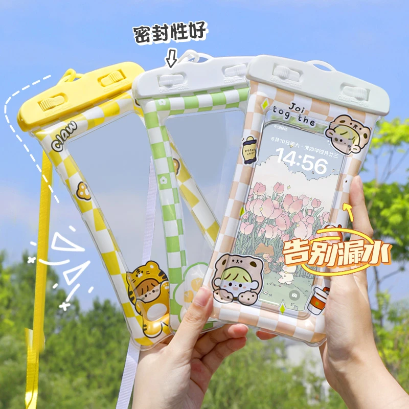 手机防水袋可触屏漂流游泳专用密封气囊创意透明自封袋可爱防水套