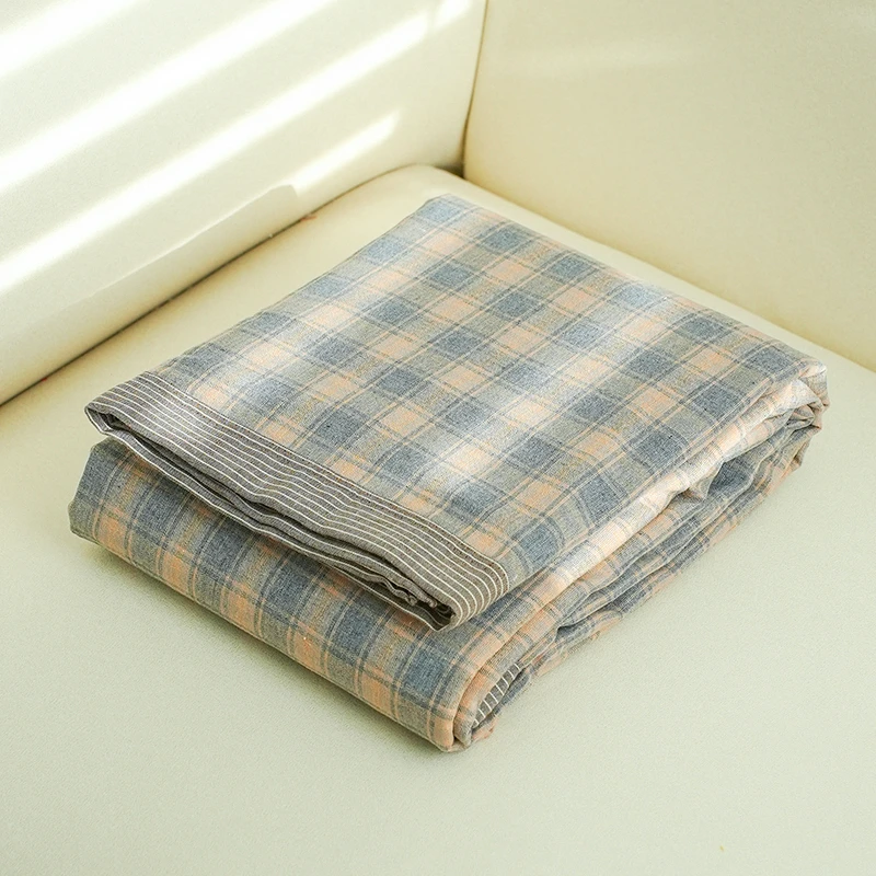 【京会社】多功能盖毯150*200 小千鸟格-蓝棕