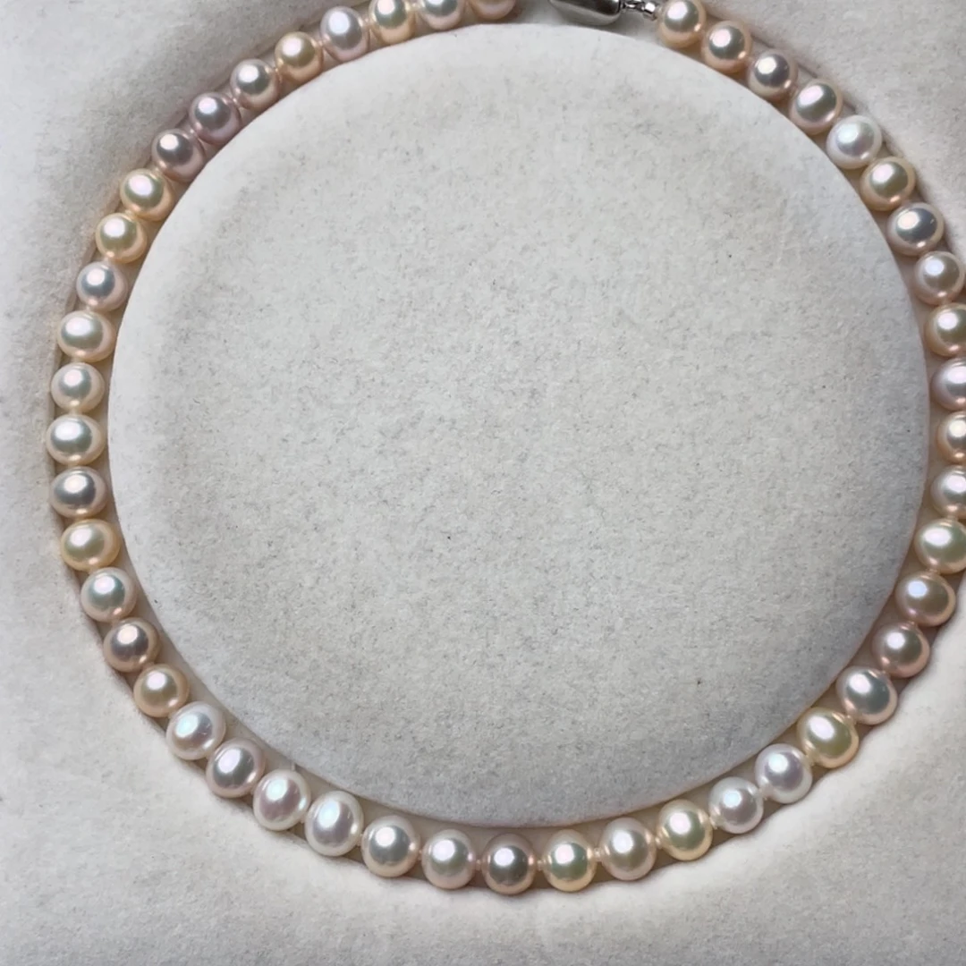 淡水珍珠颈饰银S925镶嵌9-10mm