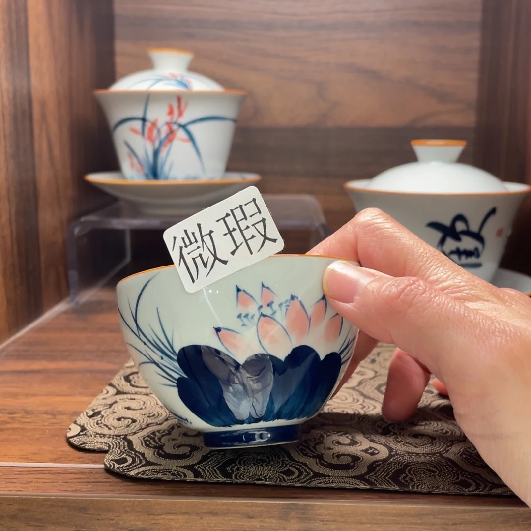 微瑕釉下彩纯手绘