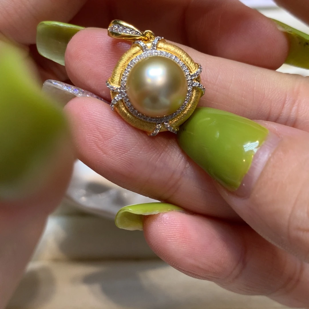 海水珍珠银S925镶嵌颈饰