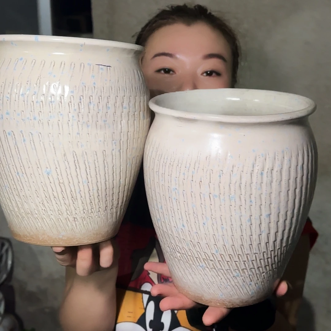 紫砂花盆高21口17